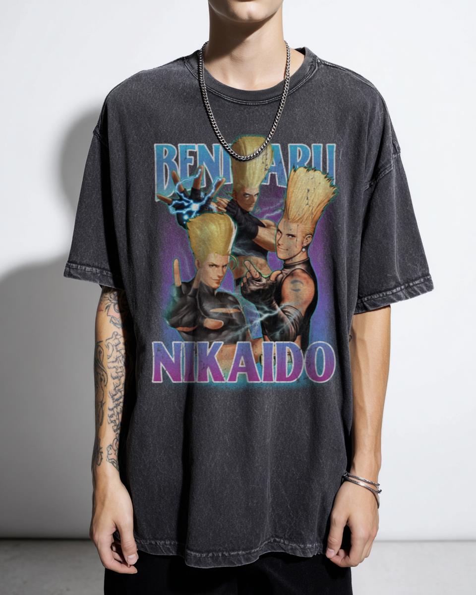 Benimaru Nikaido KOF 90s Bootleg Anime T-Shirt - King of Fighters Gaming