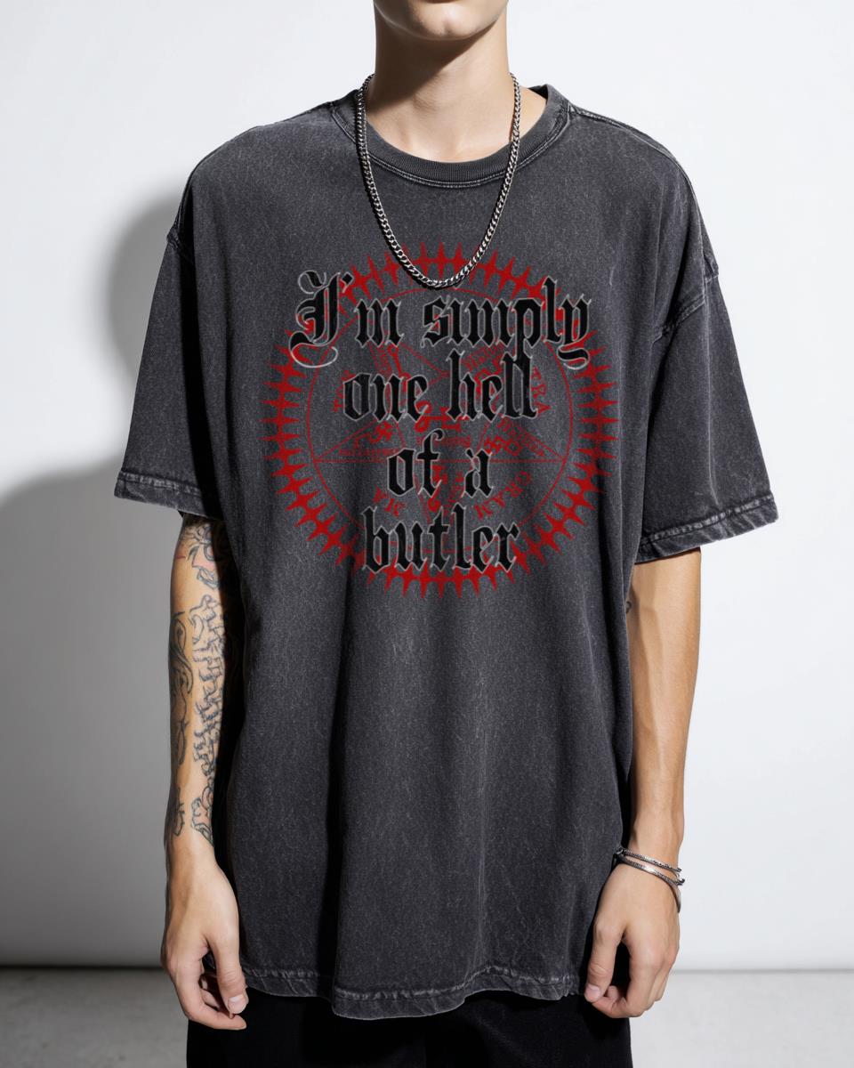 Black Butler Sebastian Quote Anime T-Shirt - 'One Hell of a Butler' Gothic Unisex