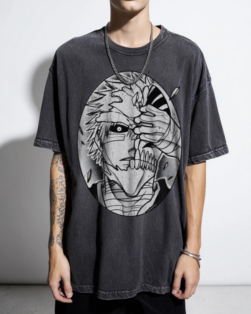 Bleach Hollow Half Mask Ichigo Kurosaki T-Shirt - Anime TYBW Fan