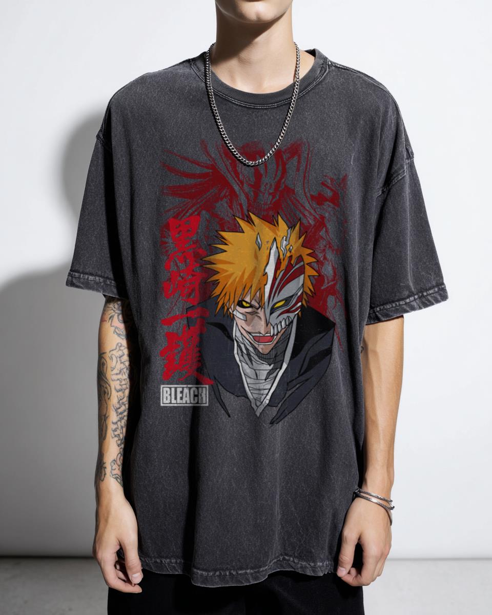Bleach Ichigo Kurosaki Hollow Half Mask Anime T-Shirt - TYBW Manga Fan