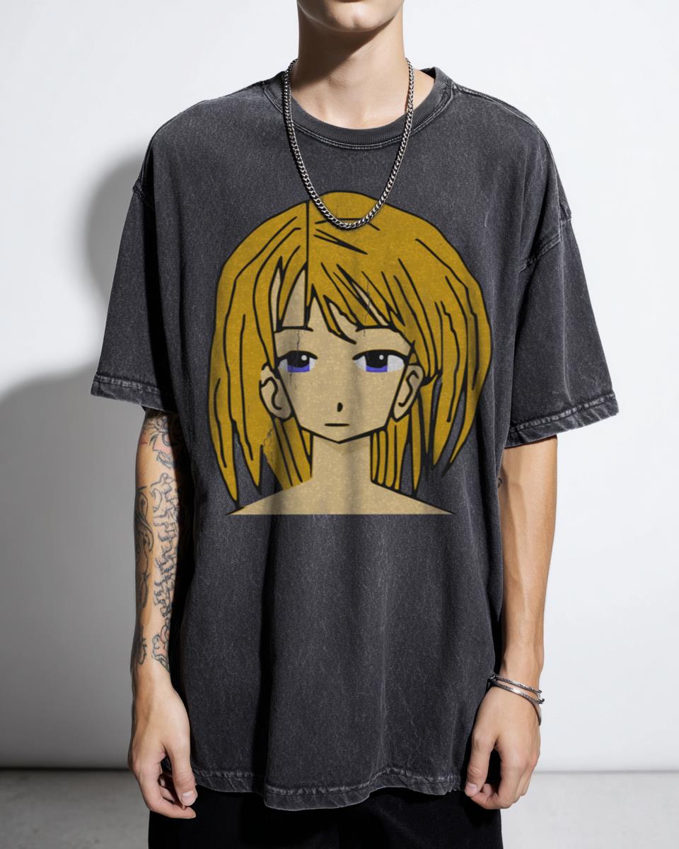 Blonde Manga Girl Dark Anime Art T-Shirt - Boku No Hero Academia Fan Aesthetic