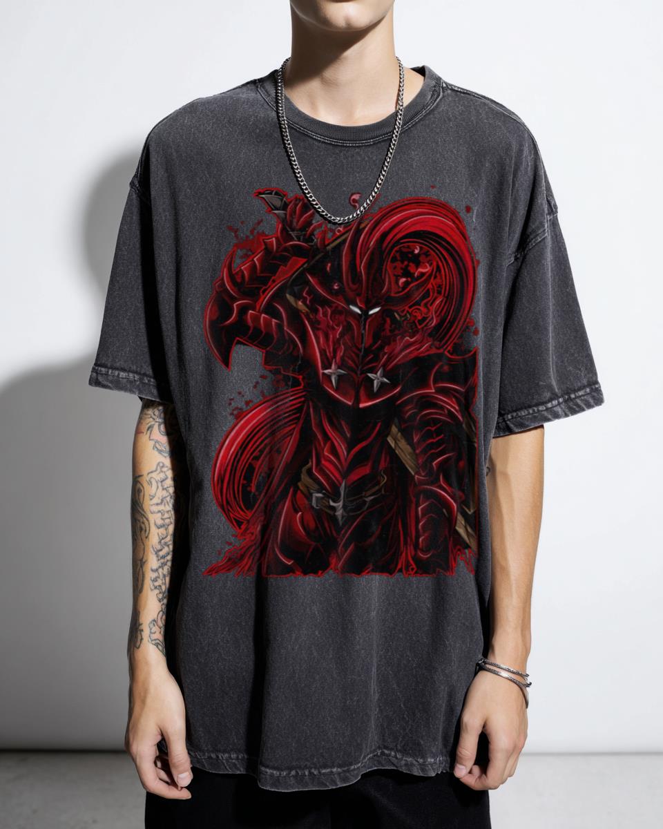 Blood Red Commander Igris Solo Leveling Anime Manhwa T-Shirt - Shadow Monarch Knight