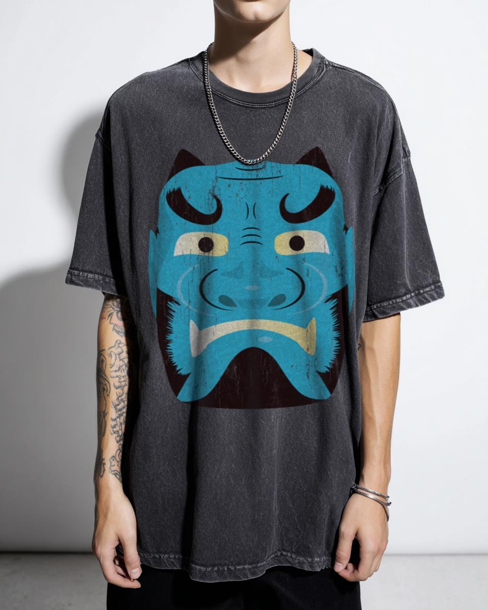 Blue Yokai Oni Demon T-Shirt | Japanese Folklore Kawaii Graphic