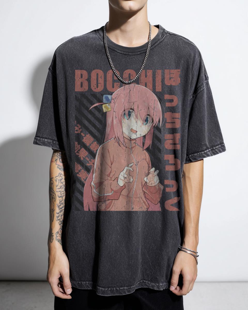 Bocchi the Rock! Hitori Gotou Anime T-Shirt - Kawaii Guitar Girl Fan Art