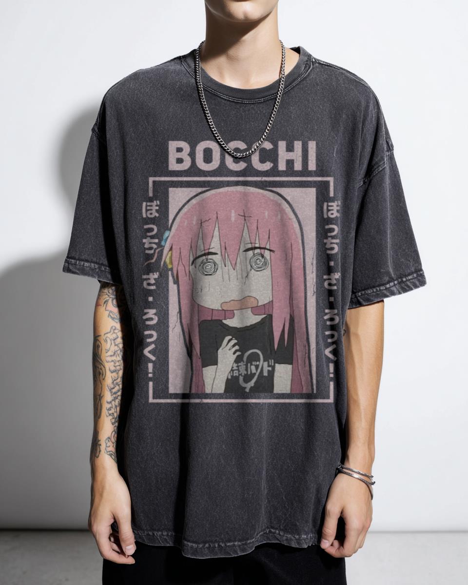 Bocchi the Rock! Kawaii Anime Peeker T-Shirt | Hitori Gotou