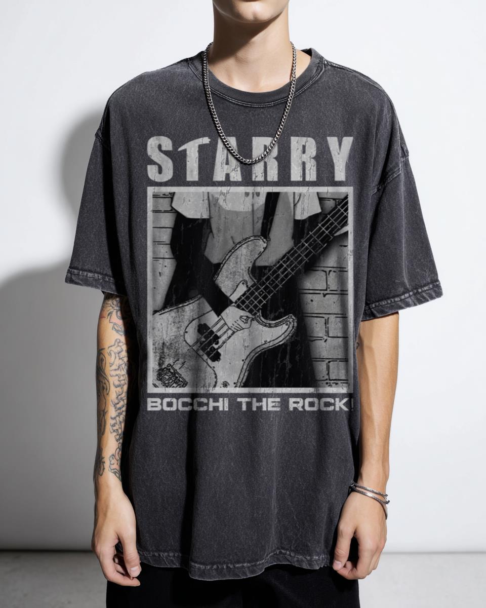 Bocchi the Rock Ryo Yamada Anime Peeker T-Shirt - Kawaii Starry J-Rock Fan Unisex