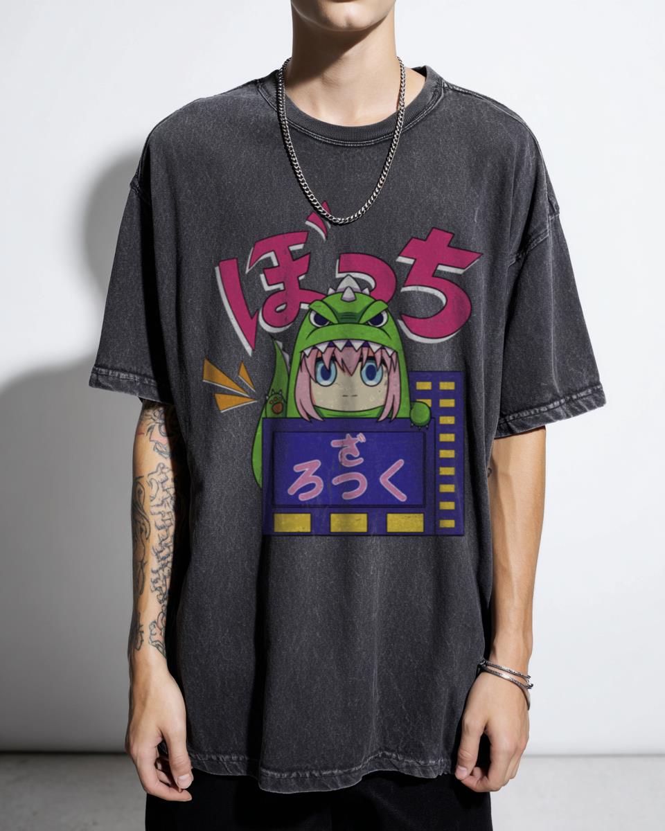 Bocchi the Rock! x Godzilla Hitori Gotoh Acidwash Tee