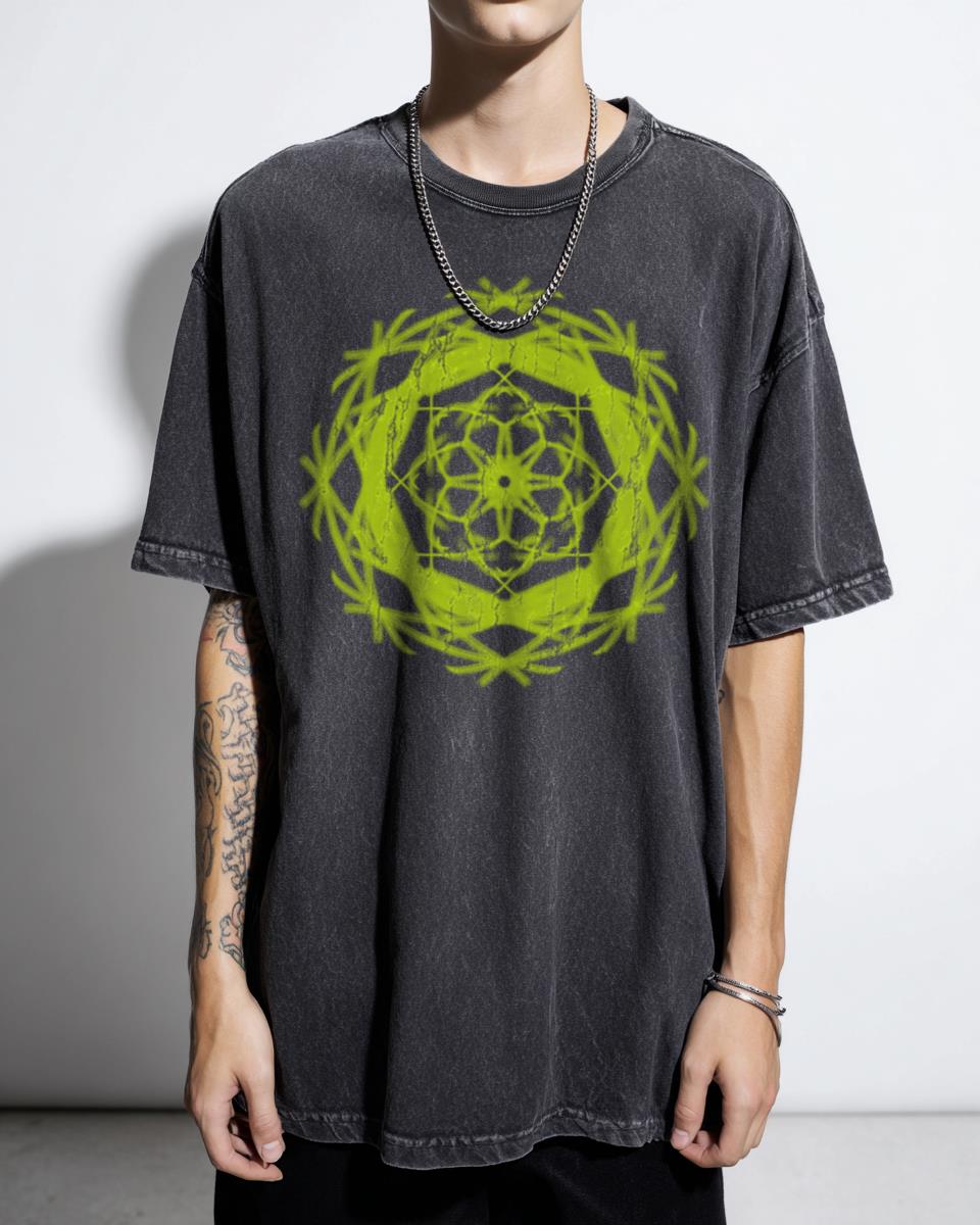 Bohemian Galactic Spirals T-Shirt - Sacred Geometry Watercolor Mandala Tee