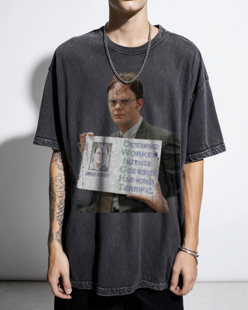 Bold DWIGHT SCHRUTE The Office TV Show T-Shirt - Determined Good Worker Tee