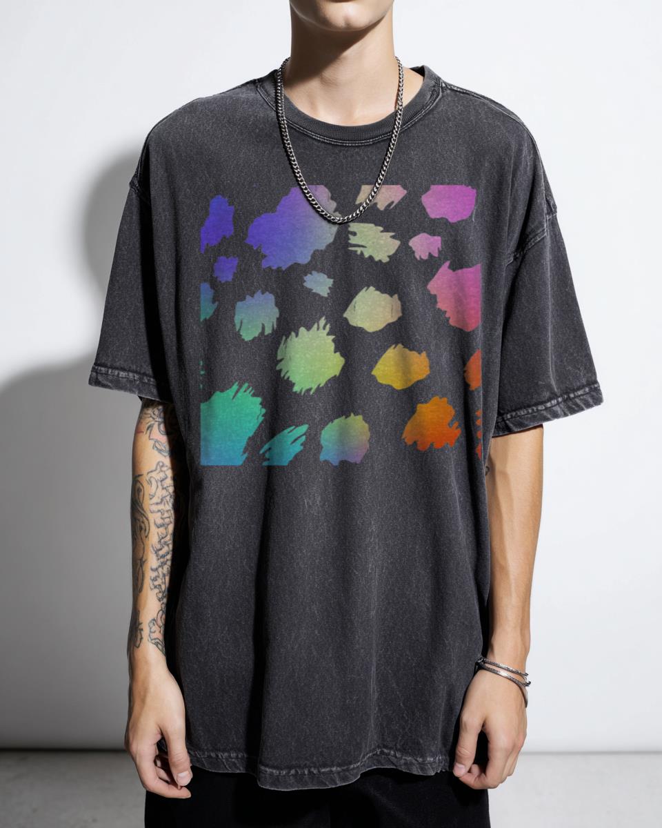 Bright Colorful Abstract Pattern T-Shirt - Modern Multicolor Geometric Art Apparel