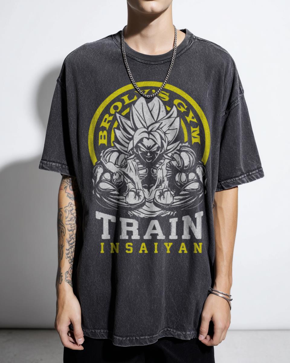 Broly's Gym Train Insaiyan T-Shirt - Dragon Ball Z Anime Workout Motivation