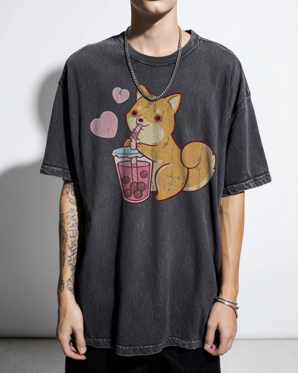 Bubble Tea Shiba Inu Dog T-Shirt - Cute Japanese Anime Drink Lover