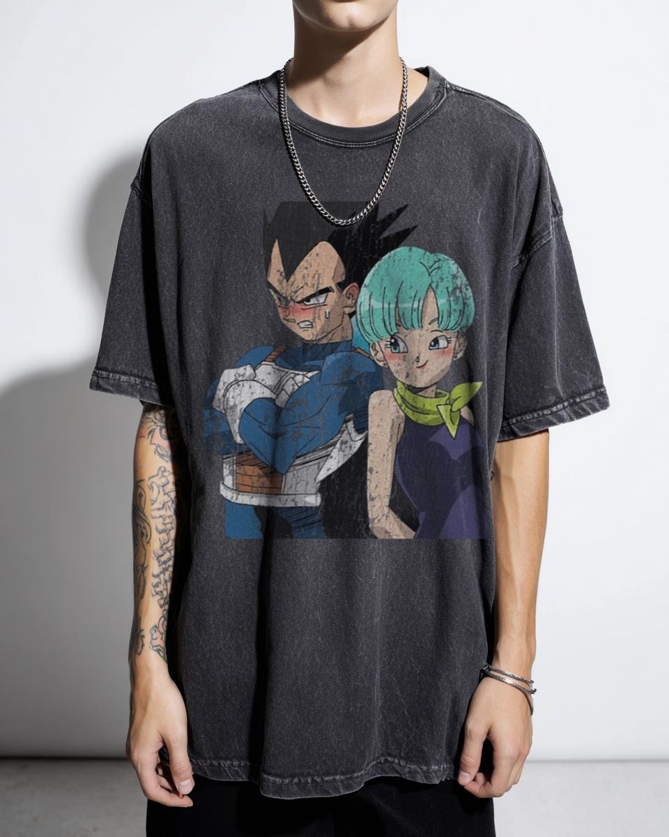 Bulma & Vegeta Dragon Ball Z T-Shirt | Anime Couple DBZ Fan Tee