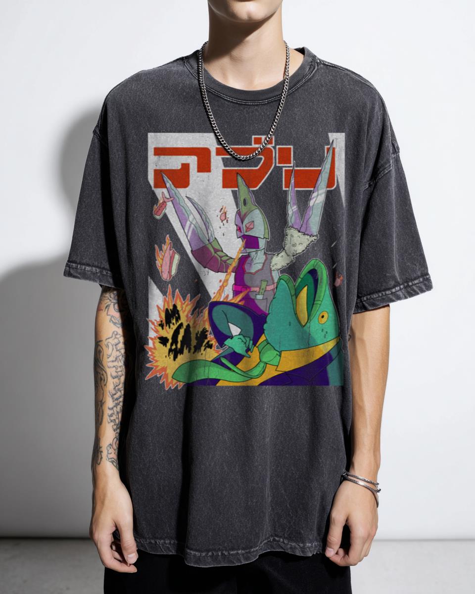 Burning Sushi Chef Kaiju Monster T-Shirt - Retro Japanese Tokusatsu Art