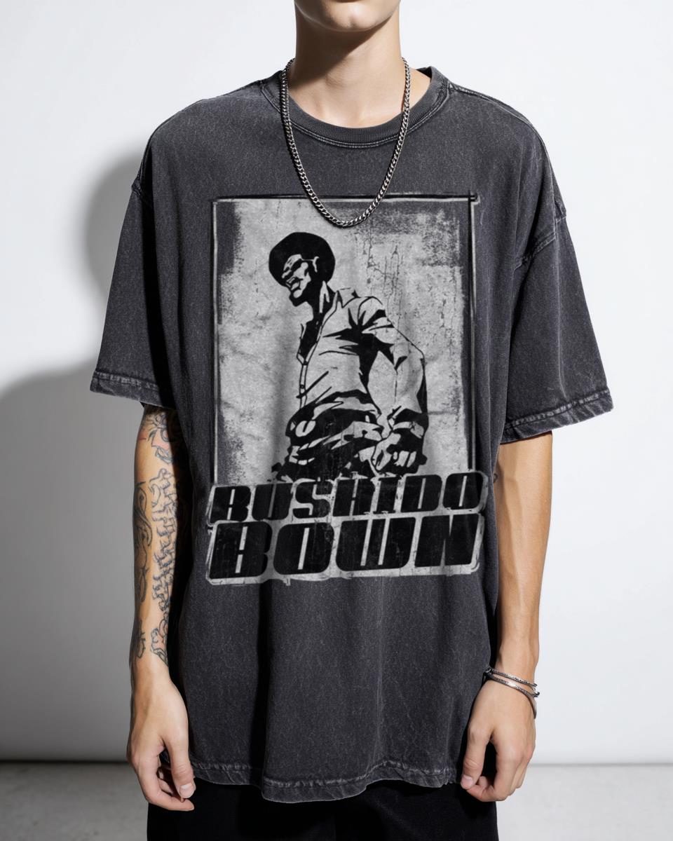 Bushido Brown Boondocks Cartoon T-Shirt - Martial Arts Huey Freeman Anime Fan Unisex