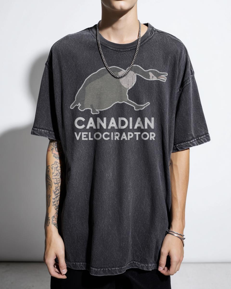 Canadian Velociraptor Funny Canada Goose T-Shirt - Cobra Chicken Humor
