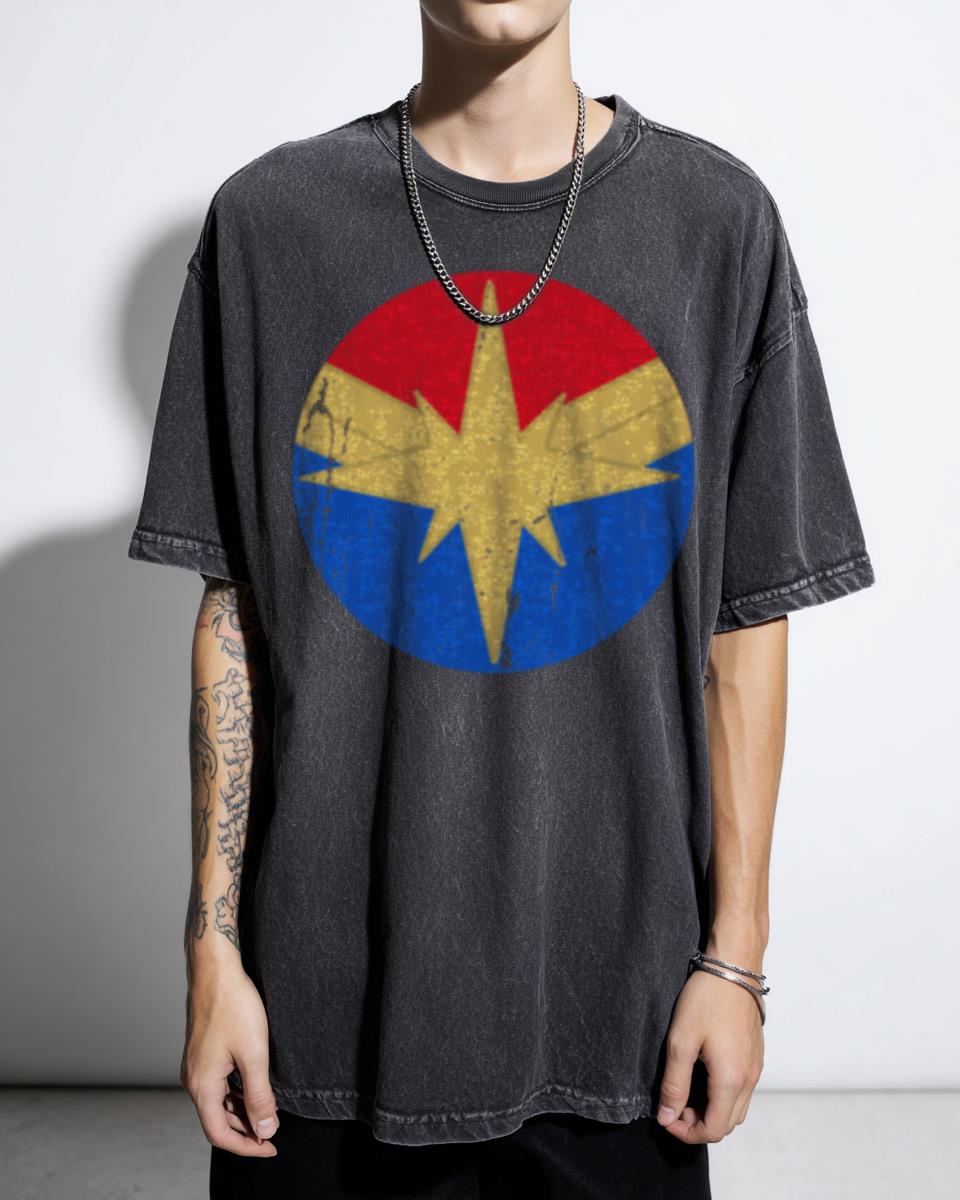 Captain Marvel Star Circle Symbol T-Shirt - MCU Carol Danvers Superhero Logo