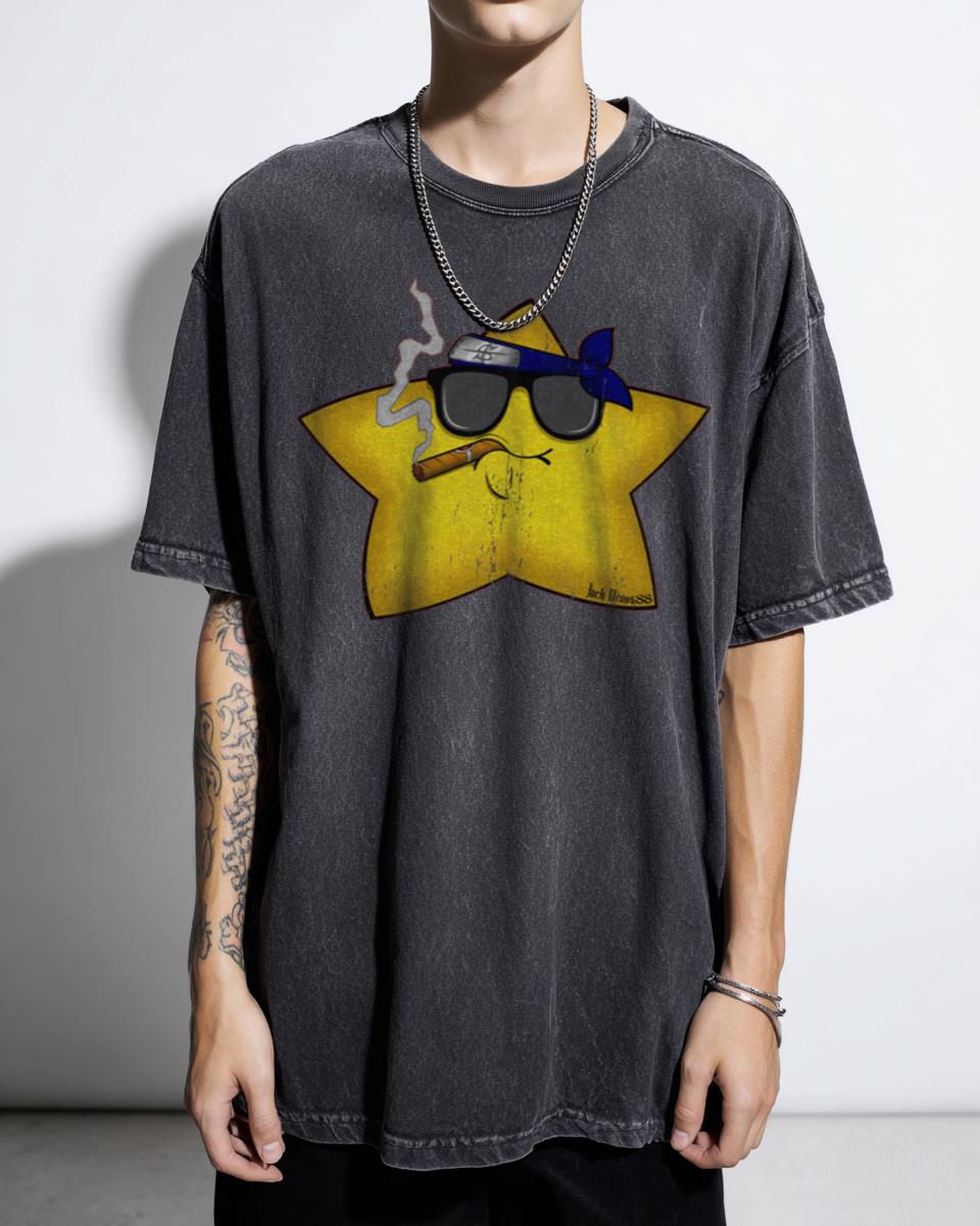 Cartoon Gang-Star Ninja Headband T-Shirt - Humorous Anime-Inspired Gangster Style