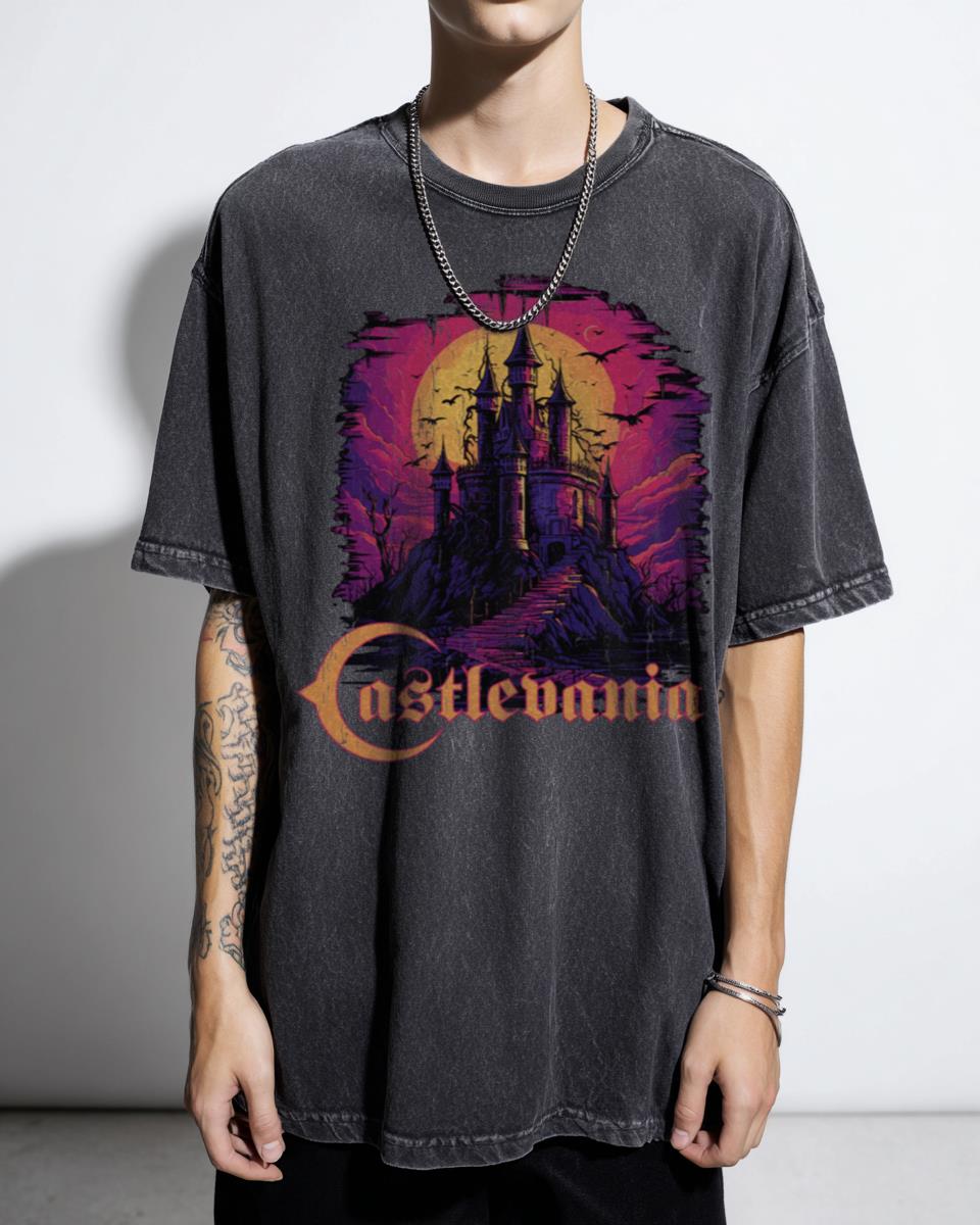 Castlevania Alucard Vaporwave Retro Gaming T-Shirt - Netflix Horror Anime