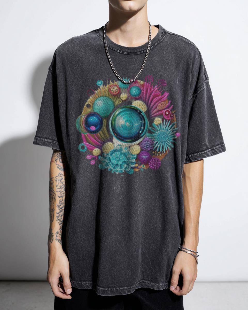 Celestial Harmony Elegant Hand Drawn Graphic Tee