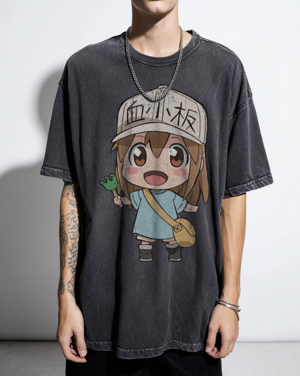 Cells at Work Platelet Chibi Anime T-Shirt - Kawaii Hataraku Saibou Fan