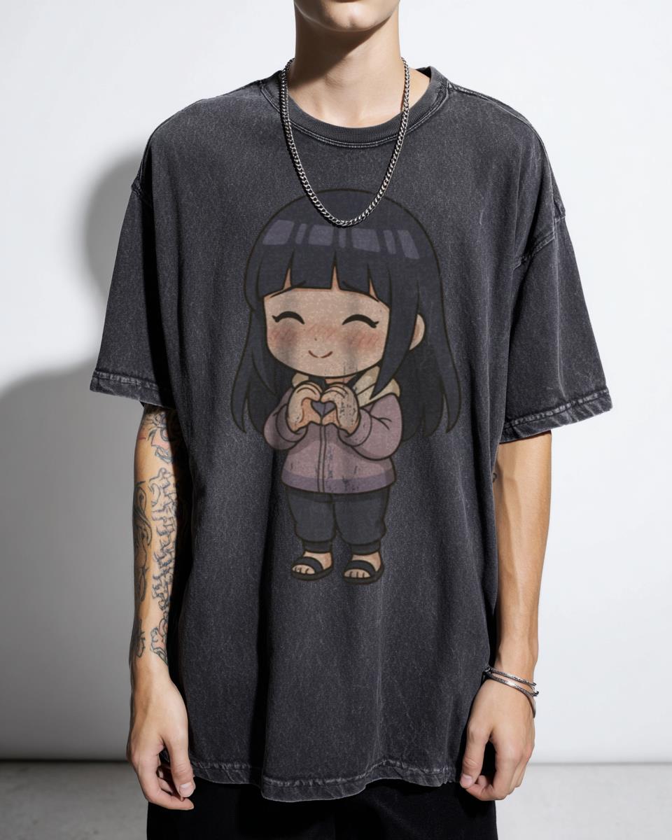 Chibi Hinata Hyuga Naruto Anime T-Shirt - Kawaii Shy Ninja Girl Unisex