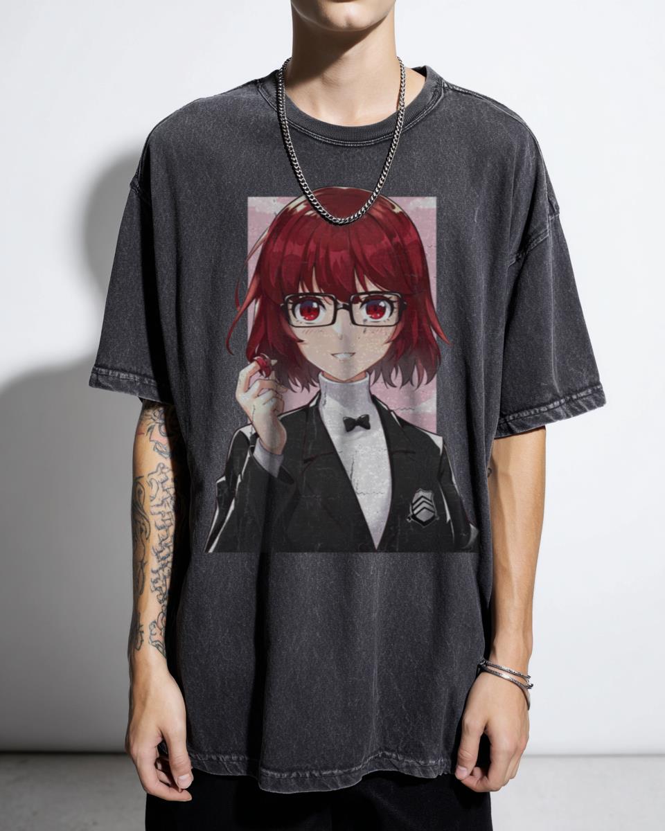 Chibi Kasumi Yoshizawa Persona 5 Royal Fanart T-Shirt - Kawaii Anime Gaming Apparel for Fans