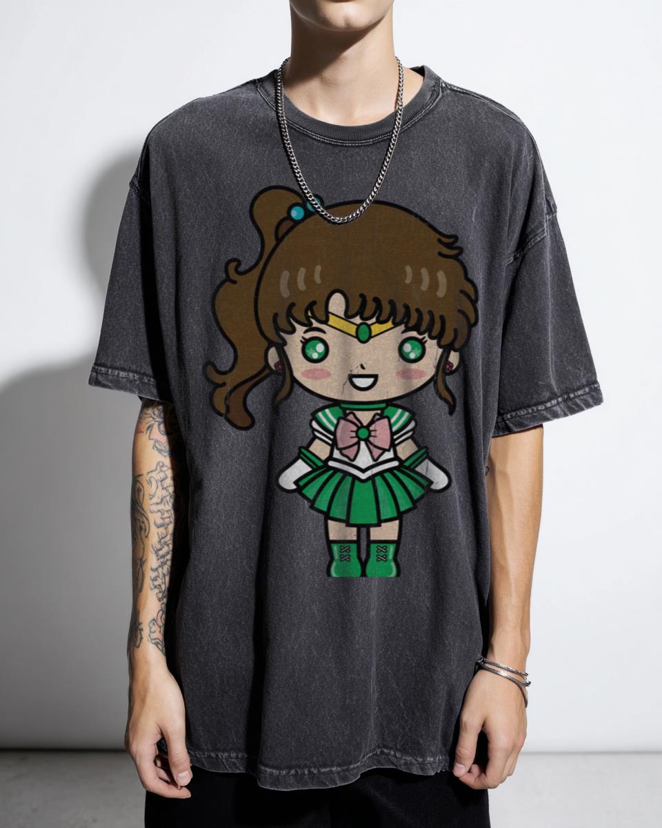 Chibi Sailor Jupiter Uniform Anime T-Shirt - Cute Magical Girl Planet Tee