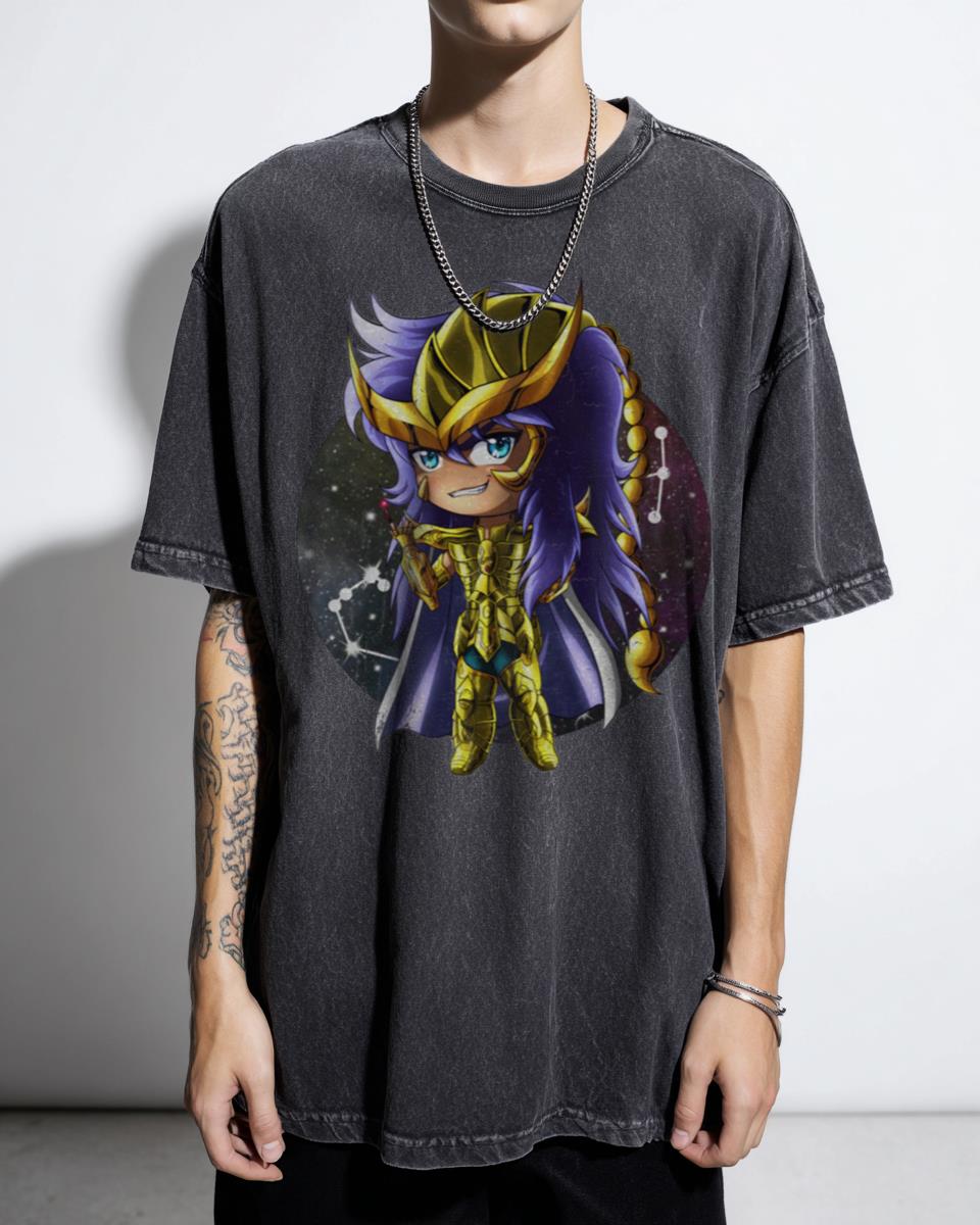Chibi Scorpio Milo Anime T-Shirt - Saint Seiya Gold Saint Kawaii