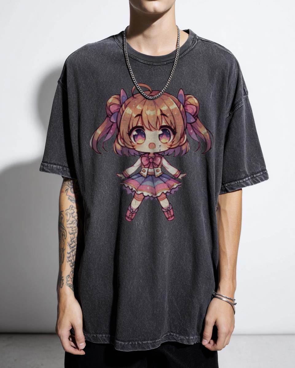 Chibi Star Sailor Goth Girl T-Shirt - Cute Emo Space Anime Unisex