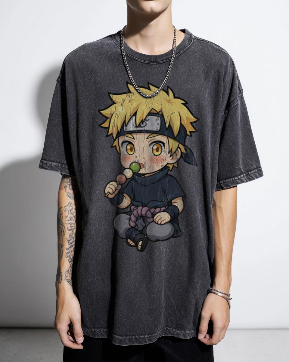 Chibi Zenitsu Blushing Sasuke Cosplay T-Shirt - Demon Slayer Naruto Kawaii Anime Mashup Unisex