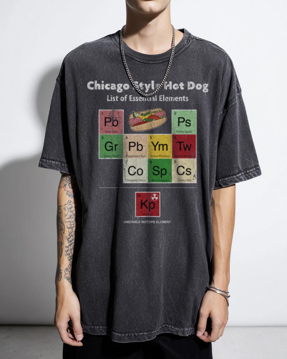 Chicago Style Hot Dog T-Shirt - Essential Elements Foodie Guide