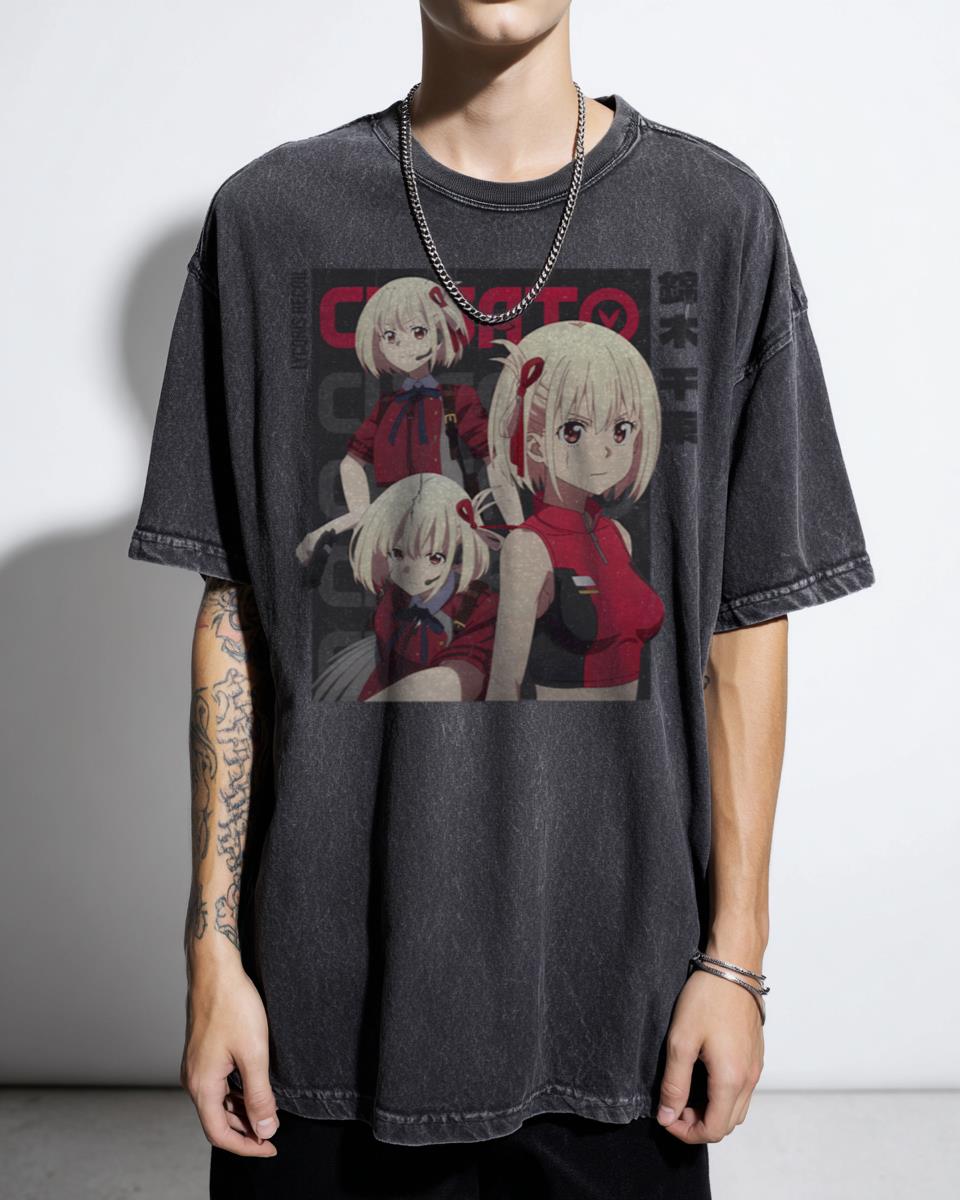 Chisato Nishikigi Lycoris Recoil Anime T-Shirt - Dynamic Japanese Agent Art
