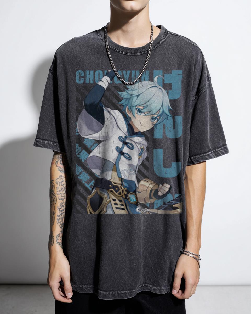 Chongyun Genshin Impact Chibi Anime T-Shirt - Cryo Exorcist Gaming Fan Apparel
