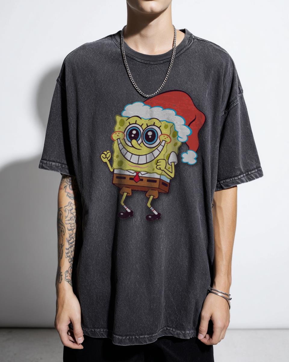 Christmas SpongeBob Cartoon T-Shirt | Funny Holiday Fan Art Tee