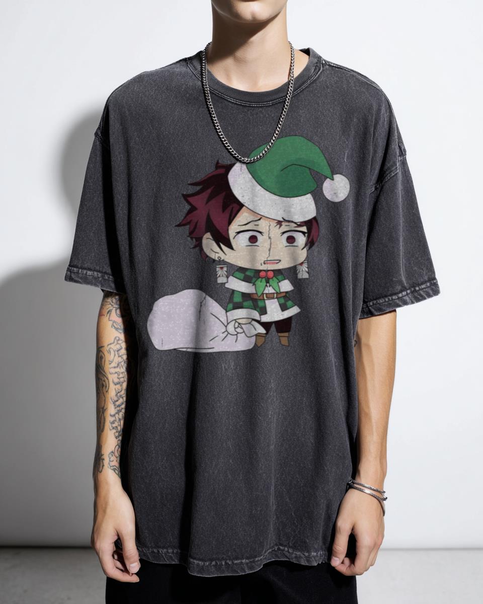 Christmas Tanjiro Kamado Demon Slayer Anime T-Shirt - Holiday Fan Art Gift