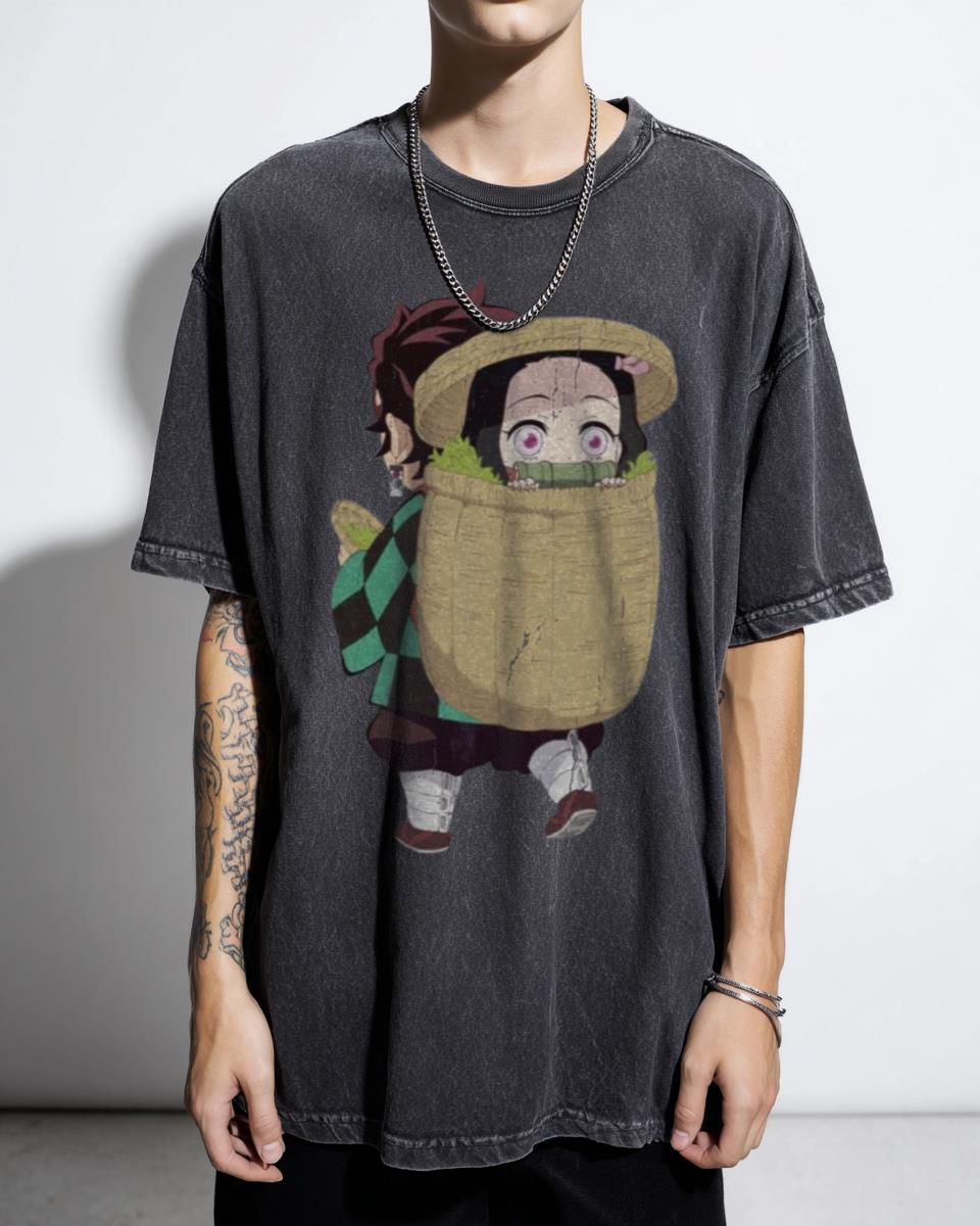 Christmas Tanjiro & Nezuko Kamado Demon Slayer T-Shirt - Holiday Anime Duo