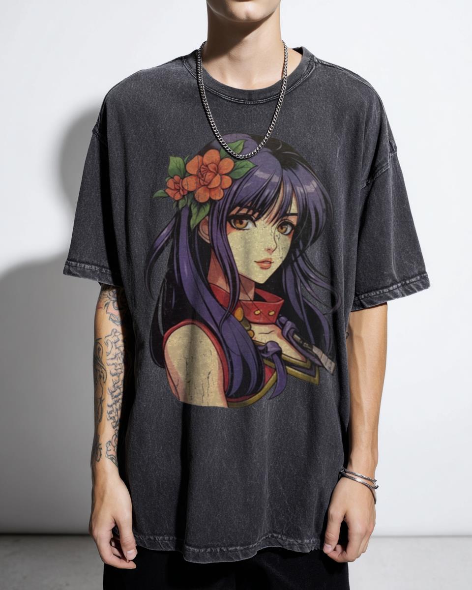Classic 90s Anime Girl Retro T-Shirt - Japanese Ninja Kunoichi Fan Unisex