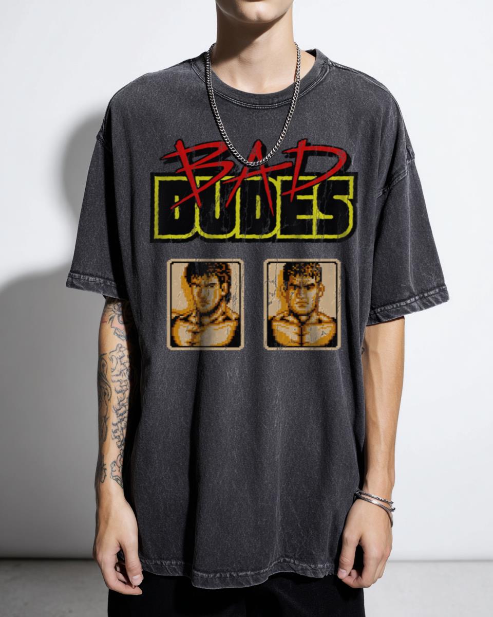 Classic Bad Dudes Vs Dragon Ninja Retro Arcade T-Shirt - 80s 90s Gaming Nostalgia