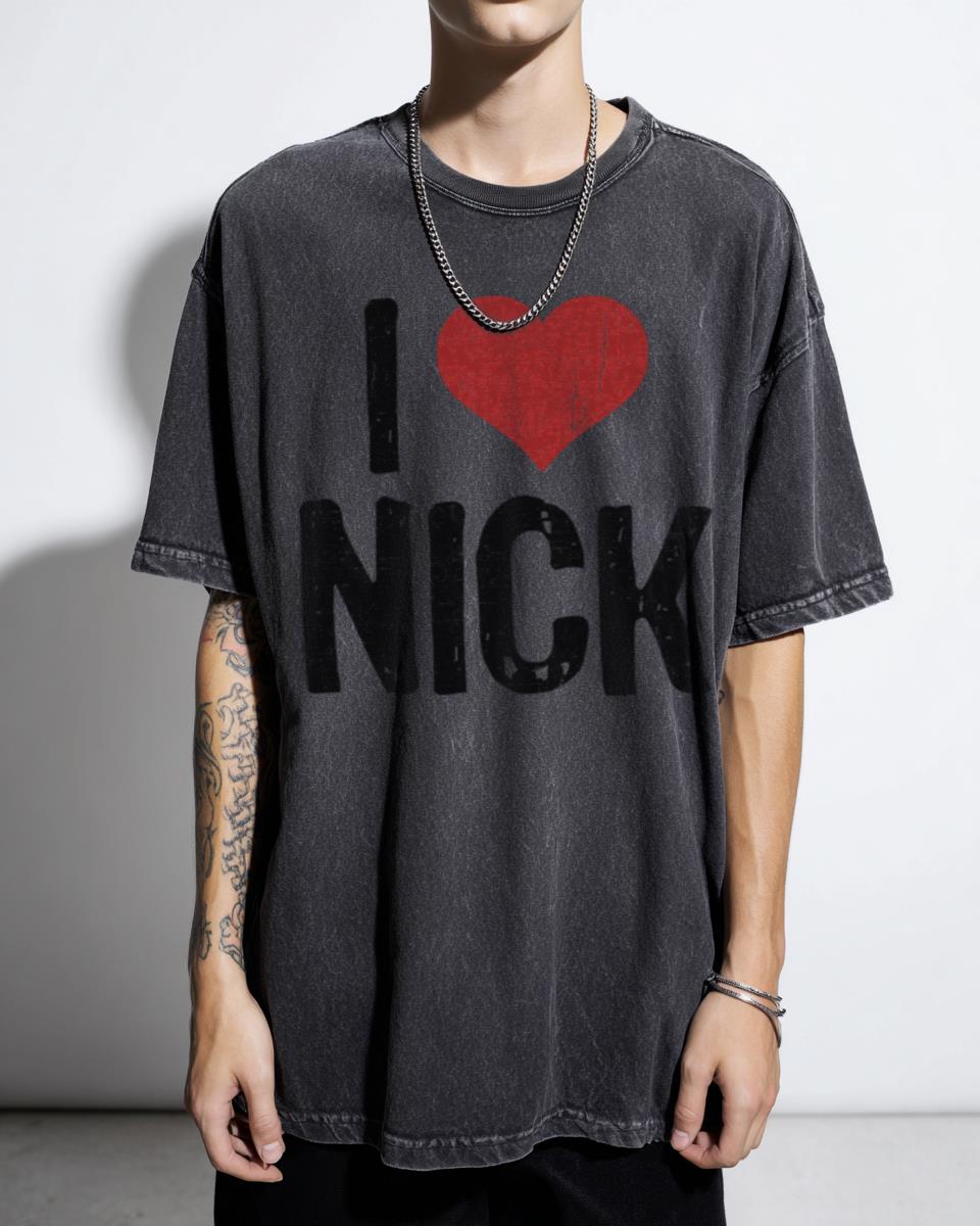 Classic "I Love Nick" Statement T-Shirt