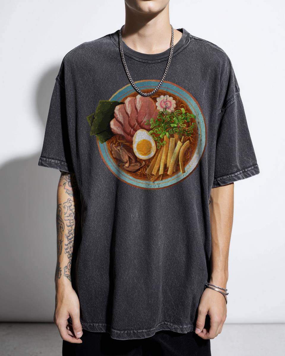 Classic Japanese Ramen Bowl T-Shirt - Delicious Noodle Soup Foodie Tee