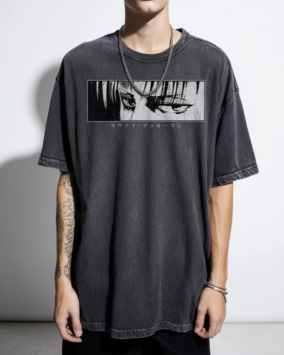 Classic Levi Ackerman Stare Attack on Titan T-Shirt - SnK Anime Fan Unisex