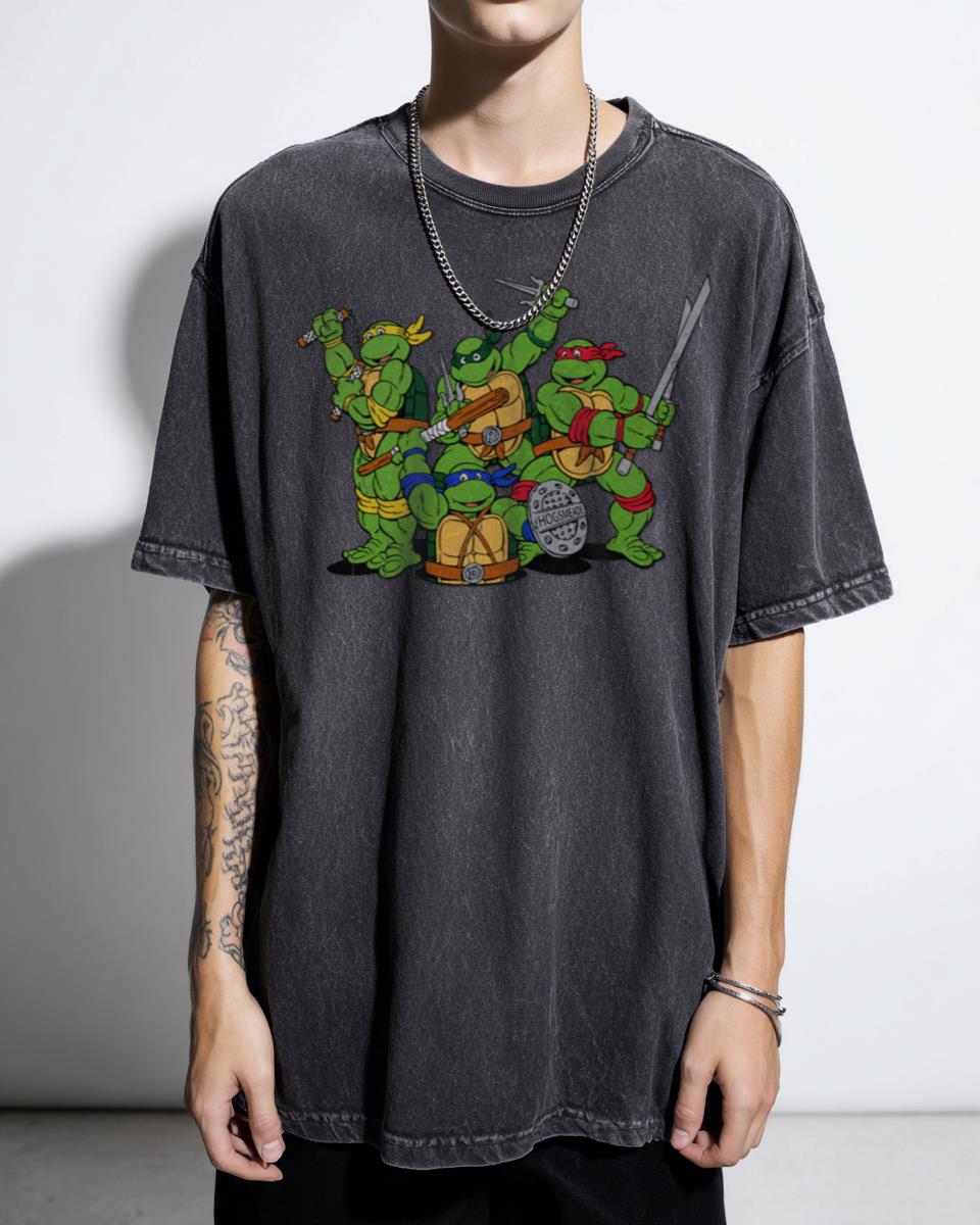 Classic Ninja Turtle Cartoon Character T-Shirt - Kids Superhero Pizza Fan Apparel Unisex