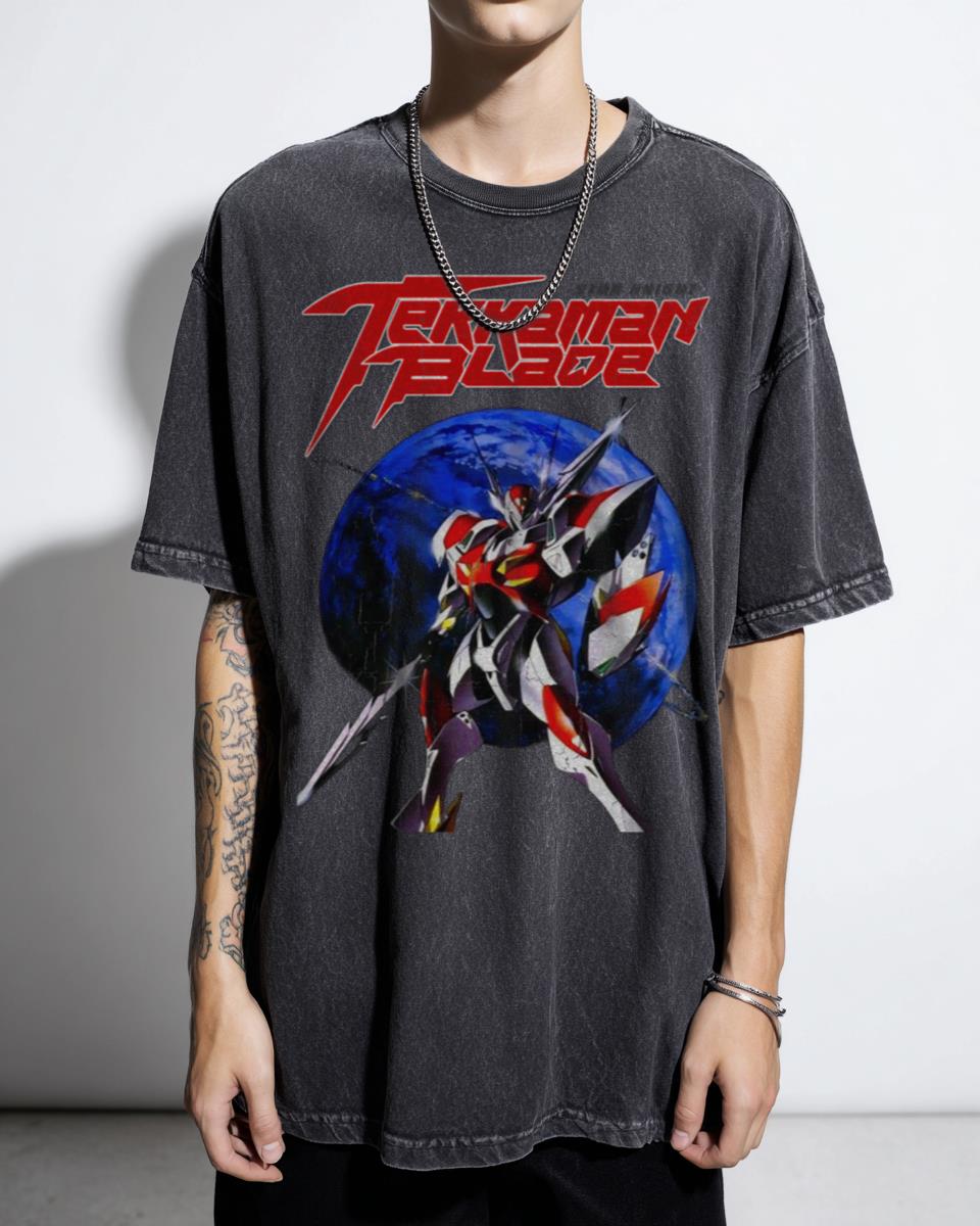 Classic Tekkaman Blade 90s Anime T-Shirt - Retro Sci-Fi Action Hero Tee