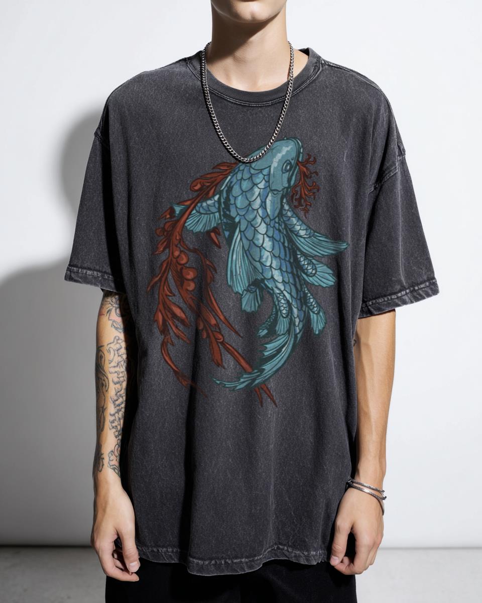 Coelacanth Fish T-Shirt - Unique Anarchy Koi Star Design