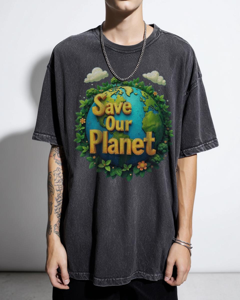 Colorful Save Our Planet T-Shirt - Environmental Activism Nature Lover Tee
