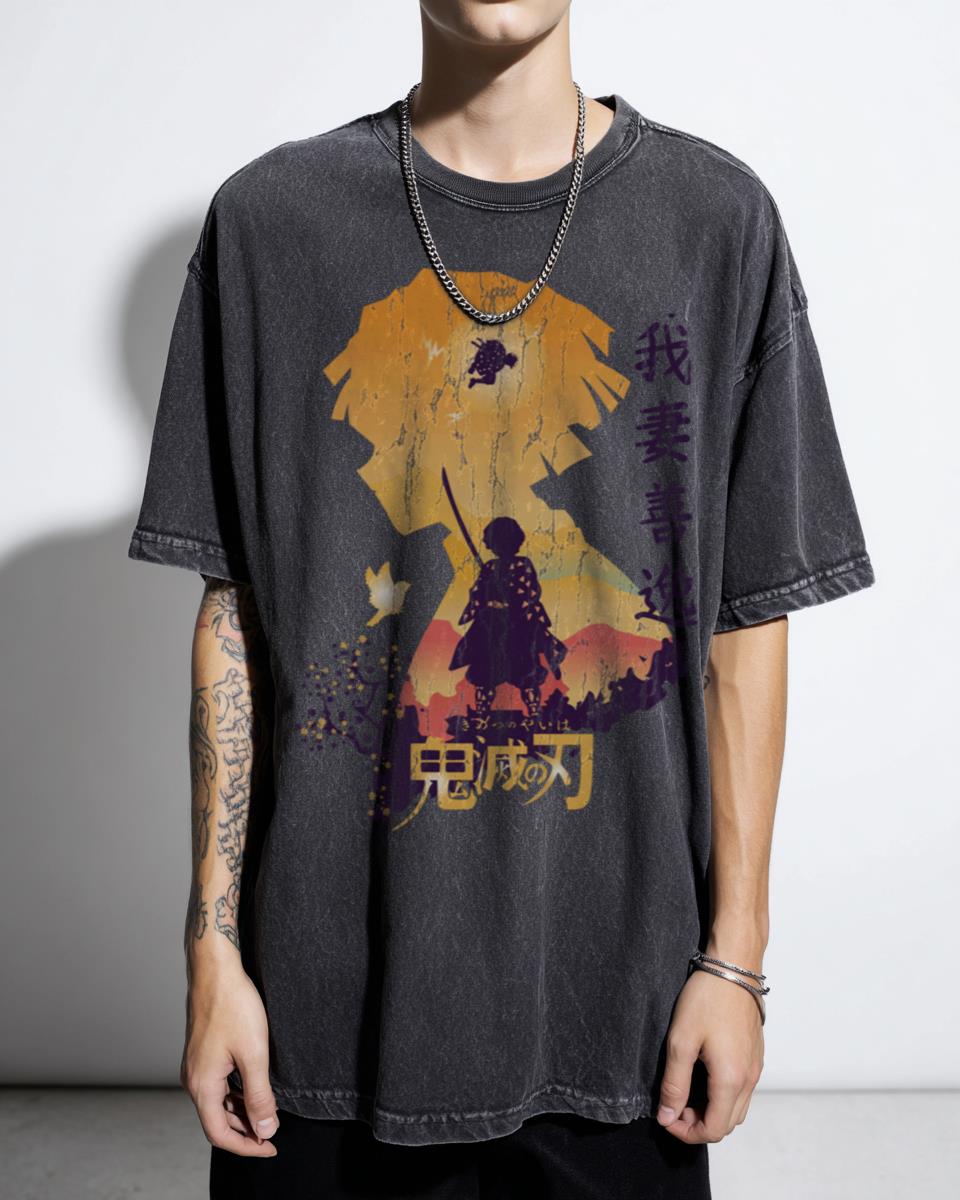 Cool Anime Boy Aesthetic T-Shirt - Retro Japanese Manga Art for Weebs