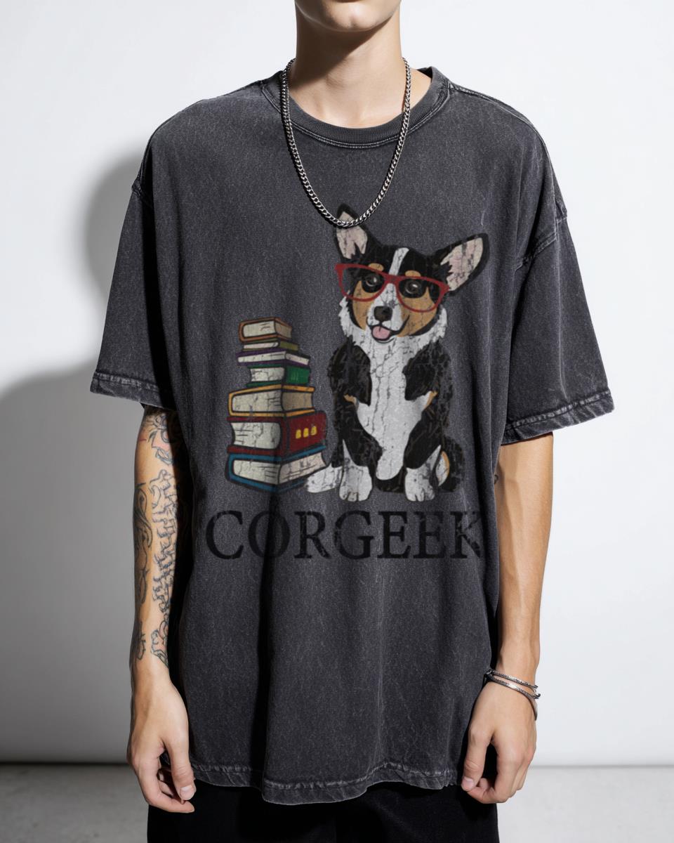 Corgi Book Lover T-Shirt | Anime Corgi Reader Graphic Tee