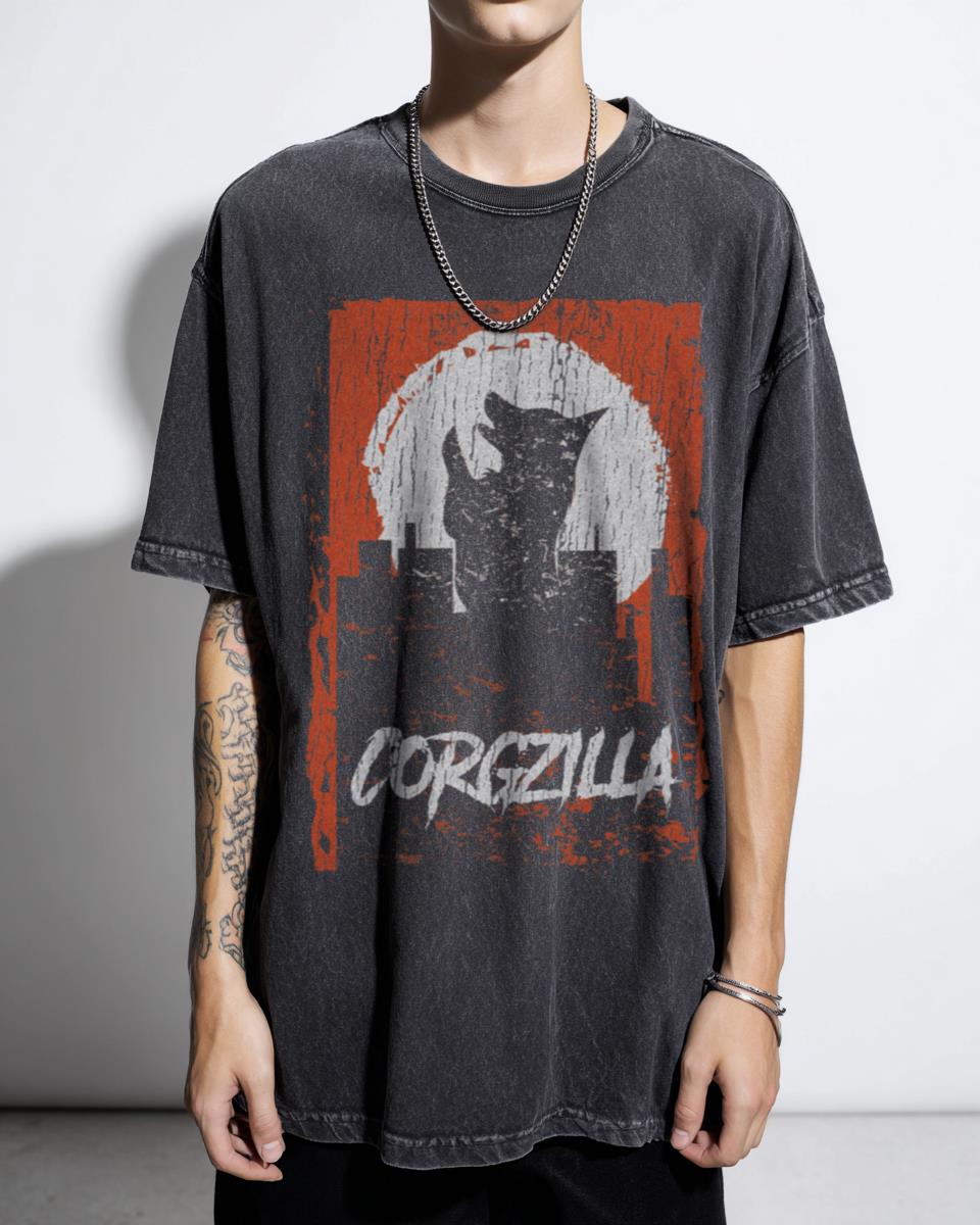 Corgzilla Funny Corgi Godzilla Parody T-Shirt | Monster Dog Tee