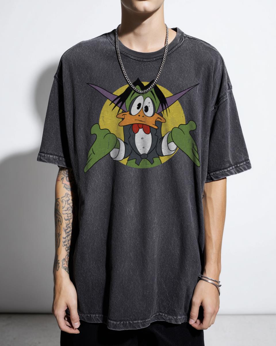 Count Duckula Shrug Cartoon T-Shirt - Vintage Nickelodeon Dracula Duck Fan